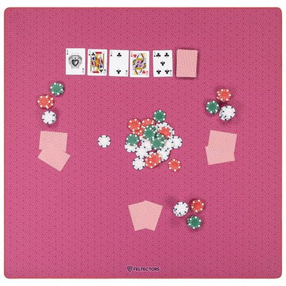 Board Game Mat 35"x35" Designed for 36 in Tables, Mahjong Mat with Carrying Bag, Neoprene Playmat, Table Cover for Board Games, Tile, Poker, RPG and Dominoes (Pink) - color: Pink