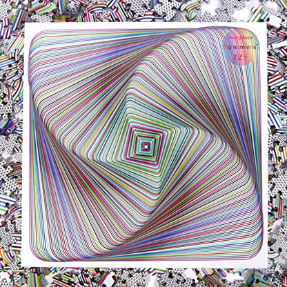 Bgraamiens Puzzle-Twisted 3D Colorful squares-1000 Pieces Square Puzzle Color Challenge Jigsaw Puzzles for Adults
