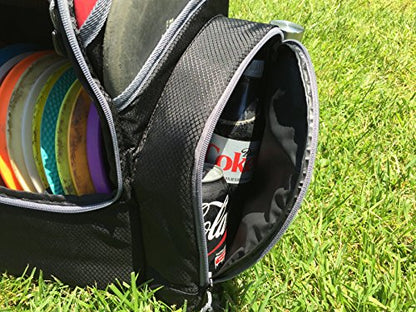 Throwback Sports Throwback Backpack Cooler 2.0 - Large Insulated Cooler Bag with Padded Straps, 20-25 Disc Capacity, Removable Dividers, Dual Bottle Holders - Frisbee Disc Golf Bag