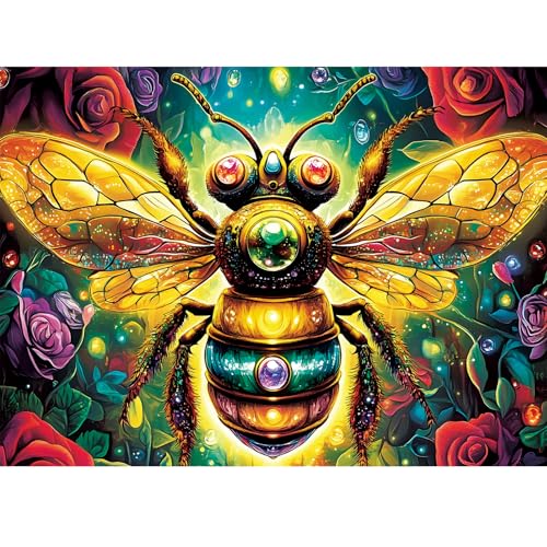 300 Pieces Jigsaw Puzzle for Adults, Bee Jigsaw Puzzles, Recycled Cardboard Puzzle, Coolest Queen Bee Jigsaw Puzzle for Kids Adults Seniors, Great for Family Games, 20.5 * 15 Inch - style: Bee