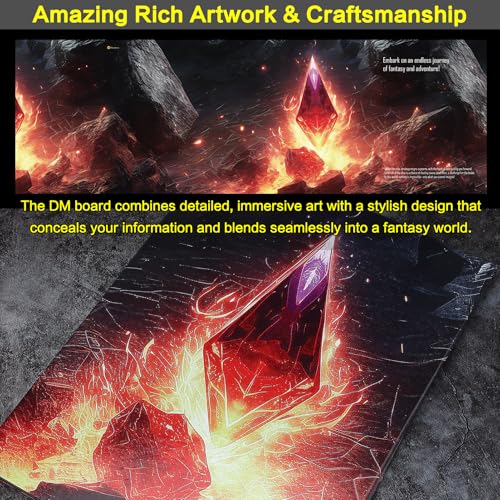 Haxtec DND DM Screen with Magnetic Pockets - 4 Panel Replaceable A4 Vertical Screen for Dungeons and Dragons, TTRPG, Warhammer, Shadowrun - Dry Erase, Eco Friendly Paper, Gift for Dungeon Masters - color: Black & Magnetic