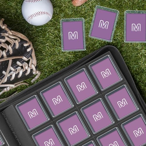 16 Pocket Toploader Binder,Holds 640 TopLoaders (16 Purple) | ﻿ Top Loader Binder for 3" x 4"Rigid Cards,Sleeves Card Collection Binder,20 Double Sided Pages with Trading & Sports Holder - color: 16Purple
