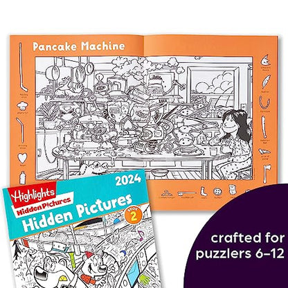 Highlights for Children Hidden Pictures 2024 Activity Books for Kids Ages 6 and Up, 4-Book Set of Travel-Friendly Screen Free Seek and Find Fun, Books Double as Coloring Books
