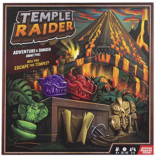 Temple Raider Board Game | Jakks Wild Games | Strategy Board-Game | Family Dice Game for Adults and Kids | 2 to 4 Players | Average playtime 25-45 minutes | Ages 8+