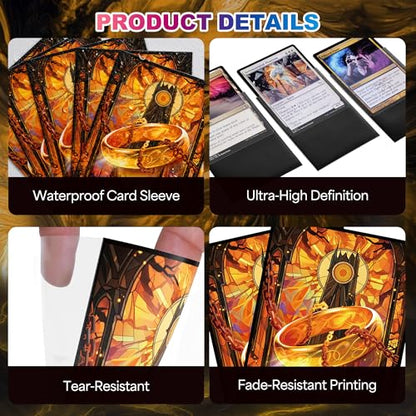 UAONO MTG Card Sleeves 100ct - Ring - Art Card Sleeves Deck Protector | Clear Front & Matte Textured Back, Sleeves for Magic The Gathering