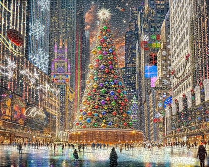 Springbok Christmas in The City 1000 Piece Jigsaw Puzzle for Adults - Unique Cut Pieces - Made in USA - style: Christmas in the City