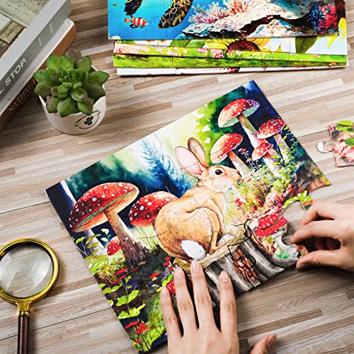 Liliful 6 Pack 16 Pcs Large Puzzles for Seniors Wooden Dementia Puzzles Alzheimer Puzzles Easy Puzzle for Elderly 12.6 x 9.45 Inch Jigsaw Puzzle for Adults Alzheimer's Products Activities