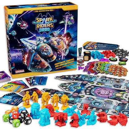 SAVANA Spark Riders 3000 - Commander Edition – Sci-Fi Survival Game | Command, Repair & Fight with Voice-Controlled IRIS App | 1–4 Players, Ages 10+, 60 Min Playtime | Strategy & Cooperative Game - style: Commander Edition