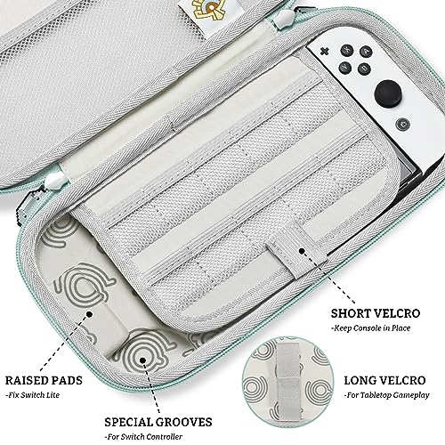 FUNLAB Switch 2 Carrying Case Compatible with Nintendo Switch 2/1/OLED, Portable Hard Shell Switch Carry Case with 10 Game Card Slots for Travel - White - color: Z-Cyan