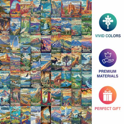 Cross & Glory | Jigsaw Puzzles for Adults | America's National Parks | Scenic Travel Puzzle | Landscape Puzzles for Adults | Satin Finish | Ages 14+ - color: Grand Tour of America's National Parks