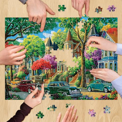500 Piece Puzzle for Adults,Urban Street Jigsaw Puzzle for Adults Elderly, Birthday Party for Family, Funny Puzzle, Challenging Games 20.5×15 in - style: Urban Street