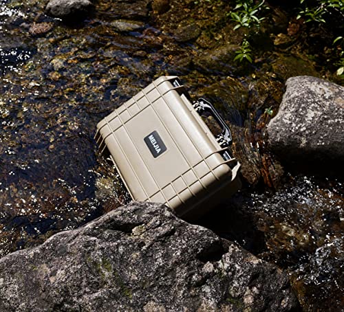 MEIJIA All Weather IP67 Waterproof Hard Camera Case,Hard Protective Case,Hard Case with Customizable Foam,Fit Use of Drones,Camera,Equipments,Pistols(Desert Tan,18.5 x14.06x6.93inches) - color: Desert Tan, size: 18.5 x14.06x6.93inches