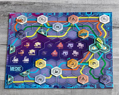 Maglev Maps Board Game, Strategy Board Game for Adults and Family | Tile Laying, Engine Building, Fun Pick Up and Deliver Gameplay, Futuristic Theme
