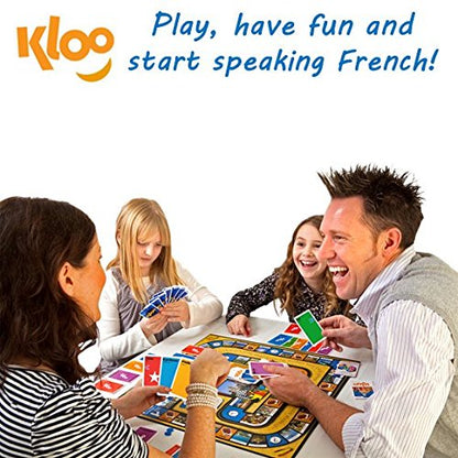 KLOO Learn French Board & Card Game Race to Paris | Fun for Family Kids Adults School | Play & Talk French Language | 4 Decks, Speak 100's of Words & Vocabulary in a Flash | Boardgame, 1–4 Players