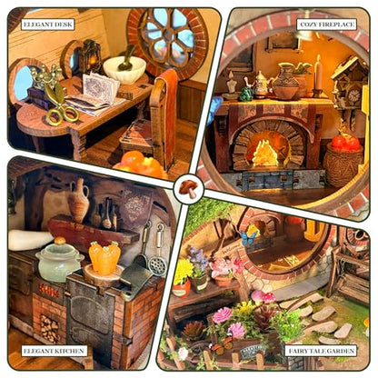 Miniature House Kit - Forest-Themed DIY Dollhouse Kit | Blind Box Design, Stress-Relief Craft, 3D Wooden Puzzles for Adults - The Magic Ring House (SQ-59) - color: The Magic Ring House