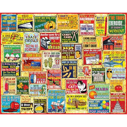 White Mountain 1000 Piece Jigsaw Puzzle Fathers Day Humor Collage Puzzles with Large Pieces Gift for Adults and Family 24"x30" - Dad Jokes