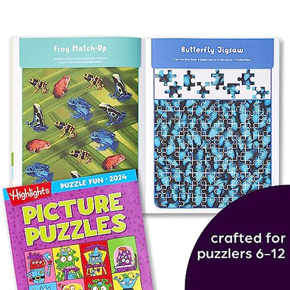 Highlights for Children Fun 2024 Puzzle Books for Kids Ages 6 and Up, 4-Book Set of Brain Teasers, Mazes, Word Puzzles and More Travel-Friendly Screen Free Brain-Boosting Activities