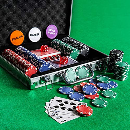 Poker Chip Set - 200PCS Poker Chips with Aluminum Case, 11.5 Gram Chips for Texas Holdem Blackjack - style: 200pcs
