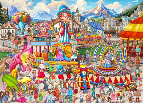Jigsaw Puzzles for Adults 1000 Pieces, Carnival Interlock Perfectly Letter on Back No Dust, Home Decor Challenge Toy for Men Women Elders Seniors (27.5"x19.6"), 1:1 Poster - color: Carnival