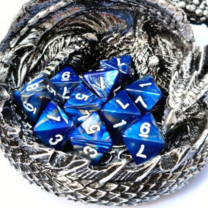 10 PCS D8 8 Sided Dice Set, Polyhedral Number Game Dice for DND RPG MTG Board Game Party Tabletop Accessories (Blue+Black) - color: Blue+black