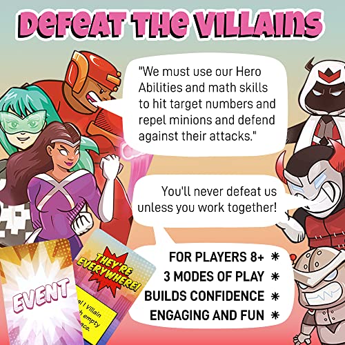 Outnumbered: Improbable Heroes Board Game - A Mensa Award Winning Superhero Math Game | Fun & Educational Game for Kids, Adults, and Families | STEM Toy to Learn Multiplication & Division