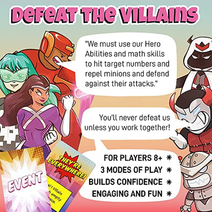 Outnumbered: Improbable Heroes Board Game - A Mensa Award Winning Superhero Math Game | Fun & Educational Game for Kids, Adults, and Families | STEM Toy to Learn Multiplication & Division