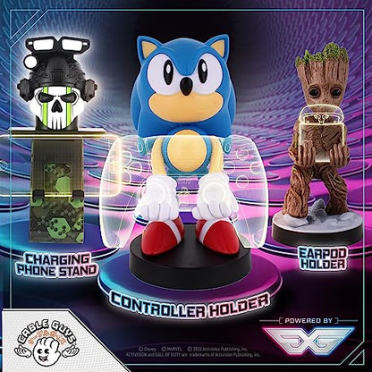 Cableguys Sonic Controller Holder & Phone Stand - Gaming Setup Accessories for Desk and Game Room, Controller Stand Compatible with Xbox, PlayStation & Most Standard Game Controllers