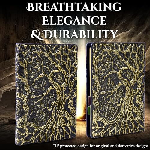 Notebook Journal, Refillable Binder for DND - 3D Tree of Life Design (A5) | A5 400 Pages (200 Sheets), Perfect for Dungeons and Dragons (D&D), Bonus Tabs and Ruler, for Players and DM's - color: Bronze