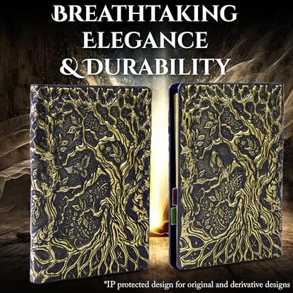Notebook Journal, Refillable Binder for DND - 3D Tree of Life Design (A5) | A5 400 Pages (200 Sheets), Perfect for Dungeons and Dragons (D&D), Bonus Tabs and Ruler, for Players and DM's - color: Bronze