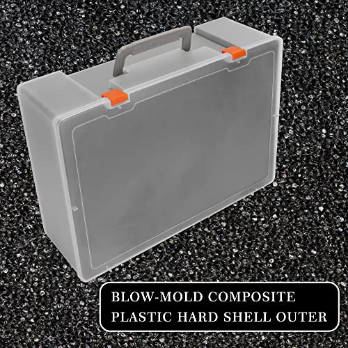 Miniature Storage Sturdy Carrying Figure Case -108 Slot Figurine Minature Carrying Case Compatible with D&D and More (Transparent) - color: Black