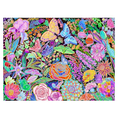 Jigsaw Puzzles for Adults 1000 Pieces, Butterfly Bloom Puzzle | Colorful Home Wall Decor for Family Challenging Games - color: Butterfly Bloom