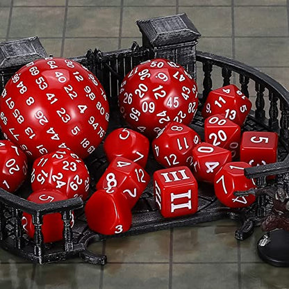 CiaraQ DND Polyhedral Dice Set (15pcs) D4-D100 Game Dice with Dice Bag | Acrylic Role Playing Dice for Dungeons and Dragons MTG Table Games (Red & White) - color: Red & White