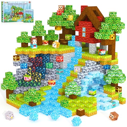 ORZbb 150PCS Magnetic Blocks, Magnet Cubes Building Blocks Toddler Travel Toys for 3-5 5-7 8-13 Year Old Boys Girls, Montessori Sensory Kids Toys & Games, Kids Birthday Decorations Party Favors Gifts - color: Color-6