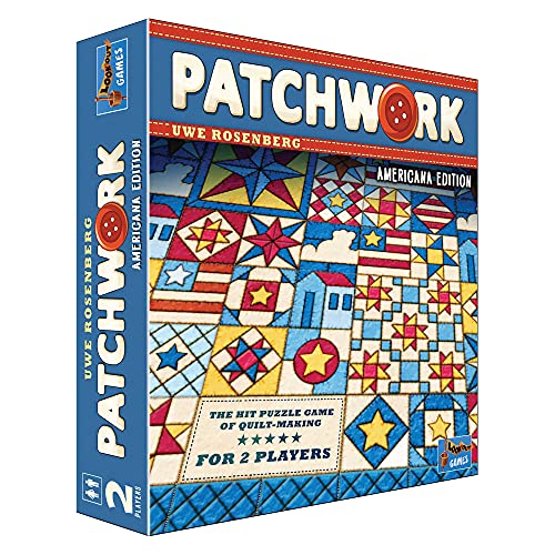Patchwork Americana Edition Board Game - A Two-Player Quilting Strategy Game by Uwe Rosenberg! Interactive Puzzle Game for Kids & Adults, Ages 8+, 2 Players, 30 Minute Playtime, Made by Lookout Games