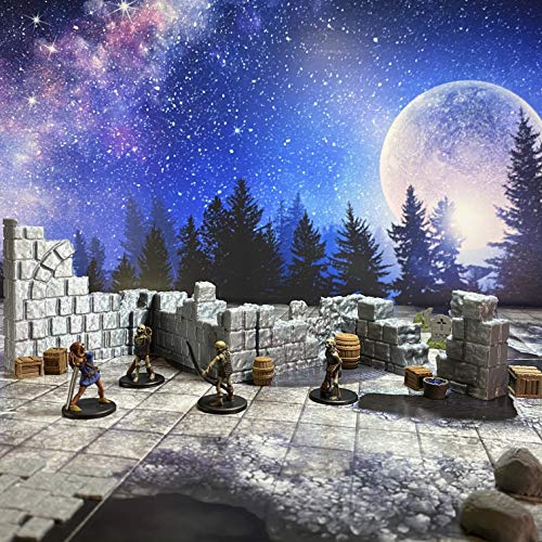 Wall Ruins Set 1 - Tabletop Game Terrain for D&D and Fantasy Role Playing Games - 28mm Scale
