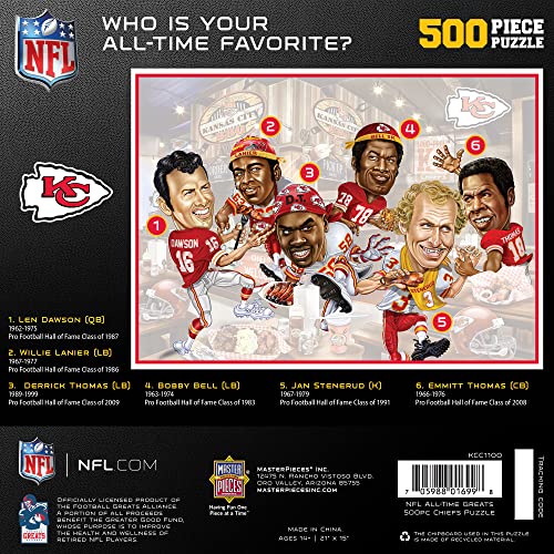 MasterPieces 500 Piece Sports Jigsaw Puzzle for Adults - NFL Kansas City Chiefs All-Time Greats - 15x21 - style: Kansas City Chiefs