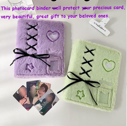 Kpop Photocard Binder with 6 Stickers Sheet & 50 Shinning Protective Sleeves Kpop Photocard Holder Book with Kpop Photocard, A5 Binder Photocard Album 30 Inner Pages with 240 Pockets (Mintgreen) - color: Mintgreen