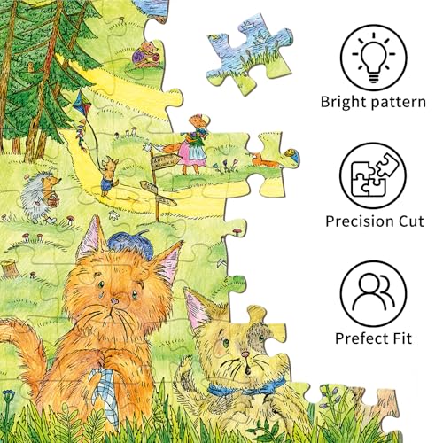 Puzzles for Adults 1000 Pieces, Jigsaw Puzzle for Adults, Fun Challenging Puzzle, Animal Spring Outing Puzzles Game, Interlock Perfectly No Dust, Gifts for Easter Mother’s Day - color: Animal Spring Outing