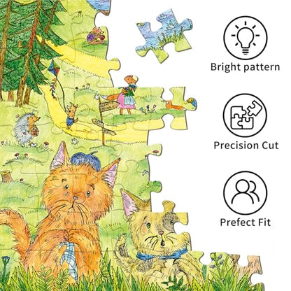 Puzzles for Adults 1000 Pieces, Jigsaw Puzzle for Adults, Fun Challenging Puzzle, Animal Spring Outing Puzzles Game, Interlock Perfectly No Dust, Gifts for Easter Mother’s Day - color: Animal Spring Outing