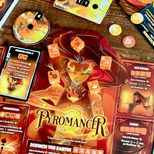 Dice Throne Box Game - Strategic Dice & Card Battler (Pyromancer) - style: Pyromancer