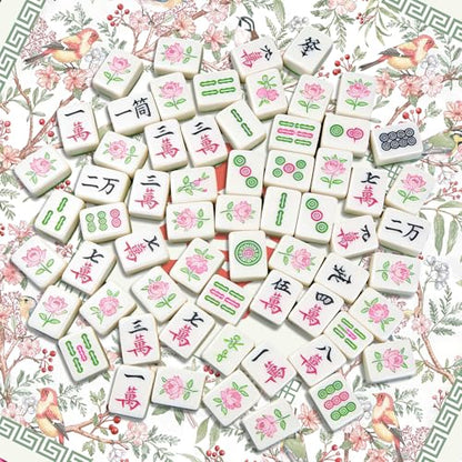 Birds Mahjong Table Mat, Flowers Non-Slip Noise Reduction Mah Jong Mat with Carrying Bag, Game Table Cover for Mahjongs Poker Card, Festival Birthday Gift for Mahjong Lovers, 31x 31In - color: Birdflower