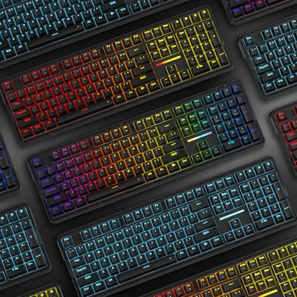 Redragon K745 Wired Gasket RGB Gaming Keyboard, 108 Keys Mechanical Keyboard w/Extra 4 Hotkeys, Upgraded Hot-swappable Socket, 5-Layer Noise Dampening, Creamy & Thocky Custom Linear Switch - color: Essential Black, size: 108 Keys