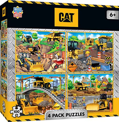 MasterPieces – Jigsaw Puzzle Set for Kids 6+ Years, 4-Pack of 100 Pieces, Educational and Fun Game, Caterpillar Collection, Gift Idea for Children, 8" x 10 - style: Caterpillar