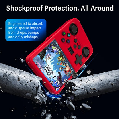 Silicone Case for R36S Handheld Game Console Protective Case with Lanyard Button Cover Accessory for Gift (Red) - color: Red