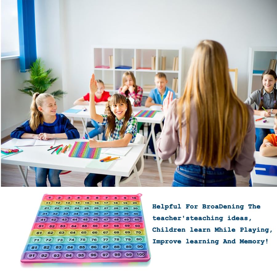 Number Game P0PP Math Toy, Exercise Children's Logical Thinking, Relieve Stress, Fidget Game for Teachers to Create a Variety of Math Operations [1-100 Number Table]