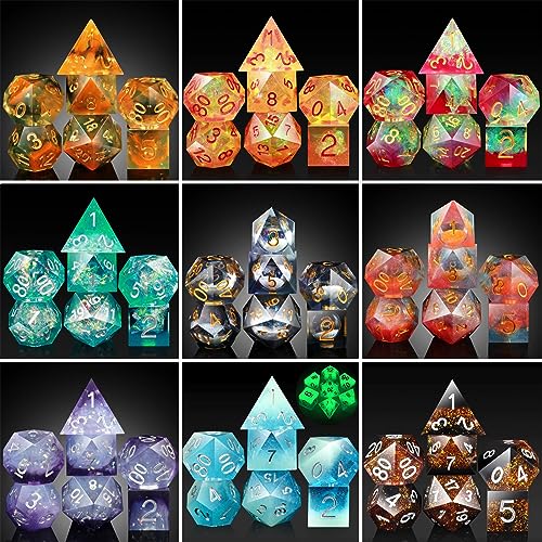 DNDND Mystery DND Dice,Random Sharp Edge Dice Set with Gorgeous Gife Case for Dungeons and Dragons (Mystery Sharp Dice) - color: Mystery Sharp Dice