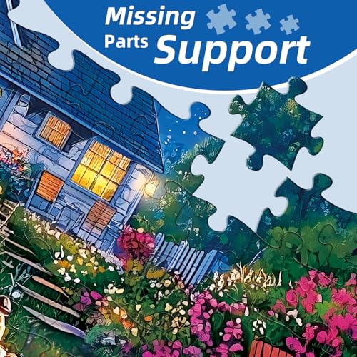 300 Pieces Puzzles for Adults,Moonlight Backyard Camping Puzzle,300 Pieces Puzzle for Adults Large Piece,Cute Cat Jigsaw Puzzles for Kids Ages 8-10,Gifts for Christmas Family Games Lovers 20.5 x 15 in - style: Backyard
