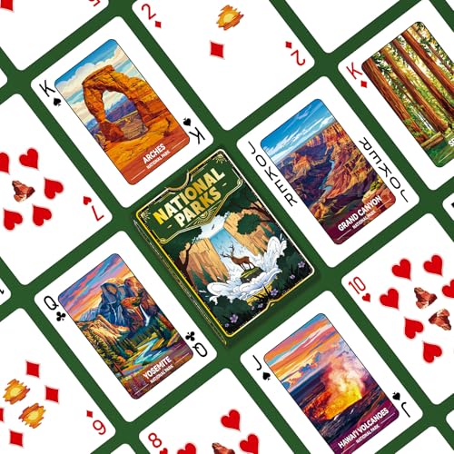 Playing Cards, National Park Themed Playing Cards, Deck of Cards, Standard Size Poker Card for Card Games,Game Night Blackjack Camping Travel Party Favors, Ideal Gift for Nature & Card Game Lovers