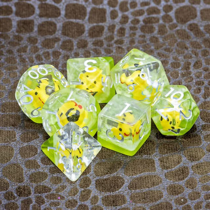 Sage's Portal Familiars and Reagents Resin DND Dice Set Polyhedral Dice Set for Dungeons and Dragons RPG Tabletop TTRPG (Bumble Bee) - color: Bumble Bee