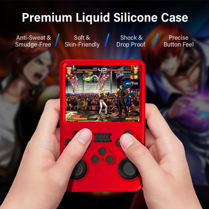 Silicone Case for R36S Handheld Game Console Protective Case with Lanyard Button Cover Accessory for Gift (Red) - color: Red